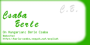 csaba berle business card